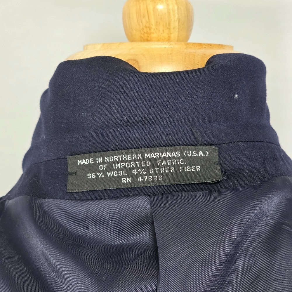 Jones New York Men's Sport Coat Blazer Three Button Navy Wool Blend Blend Sz 44L - Picture 7 of 15